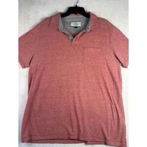 Flag & Anthem Polo Shirt Mens Large Red Heather Short Sleeve Pocket Casual Cotto